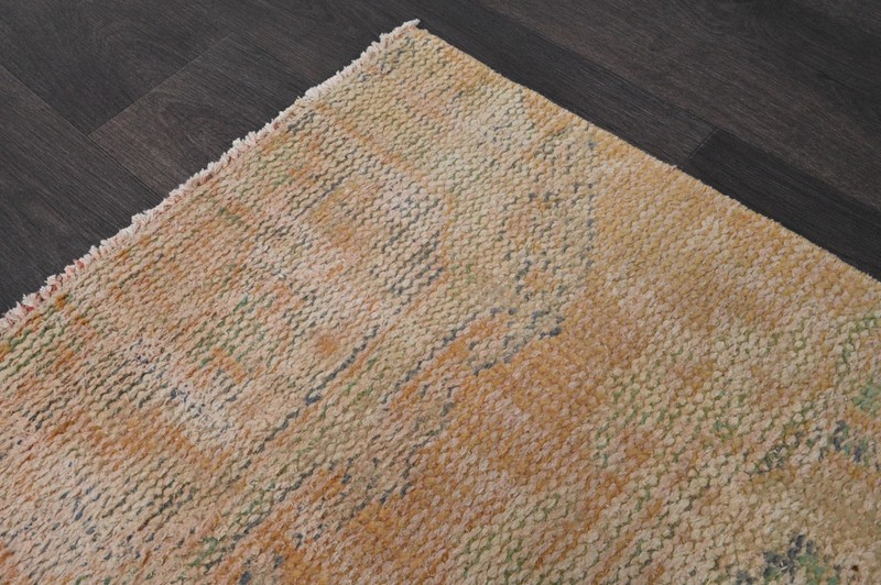 Vintage Turkish Runner Rug 2x9ft Wool Anatolian Handmade Hallway Oushak ORANGE gallery