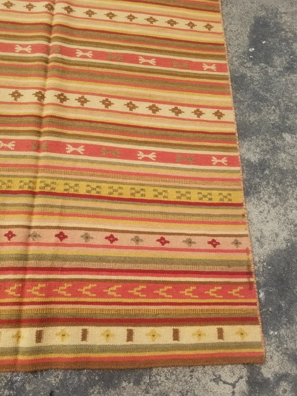 Vintage Traditional Handmade Beautiful Turkish Kilim Floor Rug Carpet 243x151 cm gallery