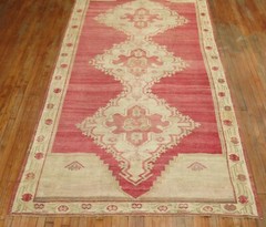 Vintage Turkish Oushak Gallery Rug Size 6’1”x12’3”