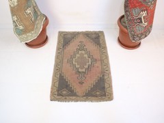 2×3 Red Door Mat, Handmade Turkish Rug, Vintage Small Entryway Rug, 2.0×3.2 Ft