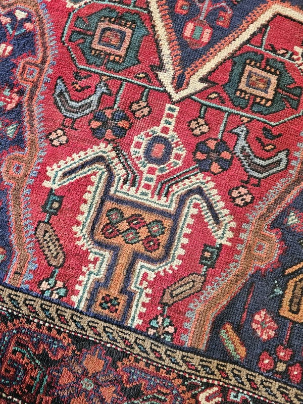 4.2 x 6.5 ANTIQUE KAZAK VINTAGE HERIZ RUG CAUCASIAN SERAPI OUSHAK SHIRVAN KULA gallery