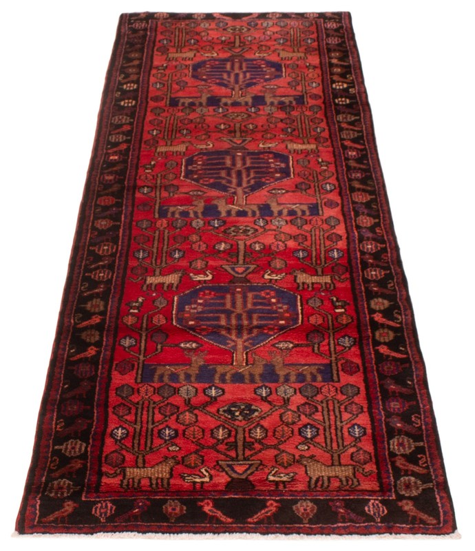3'7" x 9'10" Vintage Hand-knotted Runner Rug Traditional Oriental Wool Carpet gallery