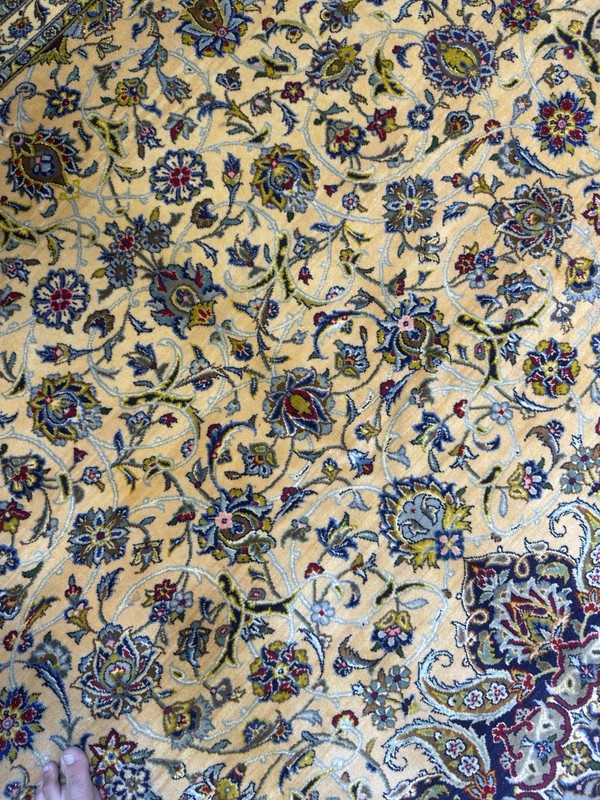 Handmade Silk & Wool Rug 10x13 Ft Fine Hand Knotted Oriental Carpet Used gallery