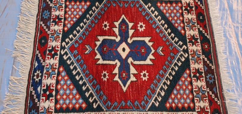 Turkish vintage square rug, area rug, handmade, 3 x 3 ft gallery