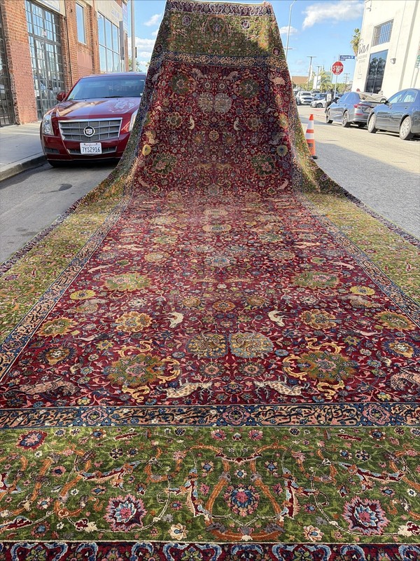 Auth: Antique Lavar Rug Spiral Tendril Classical Era Masterpiece 10x19 gallery