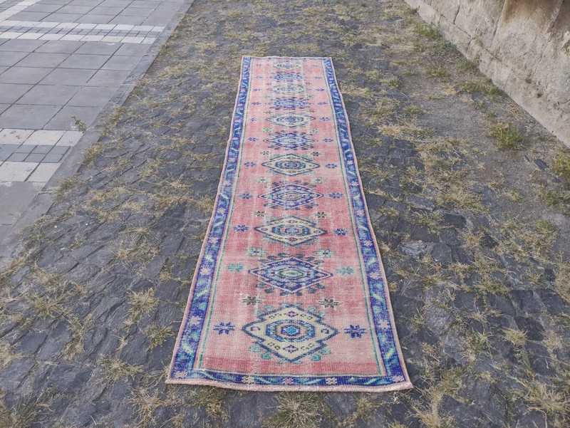 3x11 Turkish kitchen rug 2.62 x 10.73 ft Vintage Handmade 80 x 327 cm Runner Rug gallery