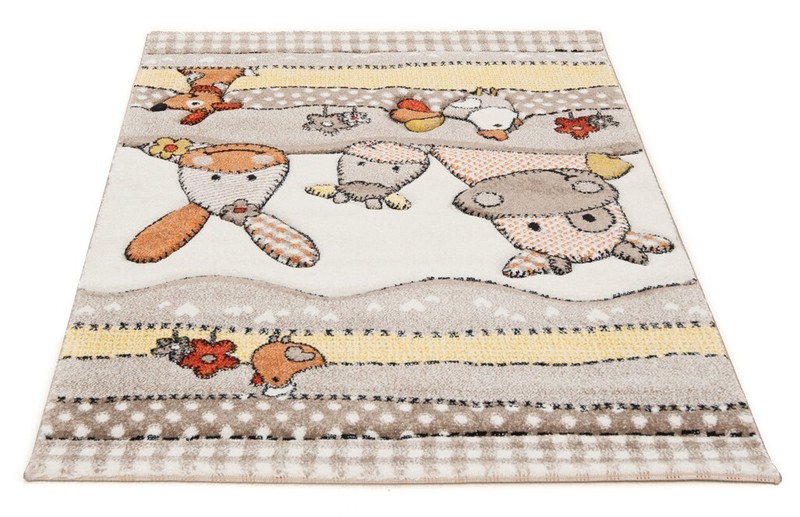 Kids 59 1/8x39 3/8 in Fattoria Maschinengewebter Carpet Rug Beige Cartoons gallery