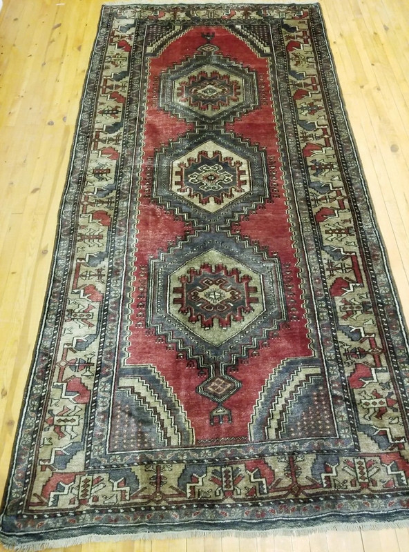 Exclusive Antique Cr1930-1939s Wool Pile Tribal Rug 4’6”x 9’3” gallery
