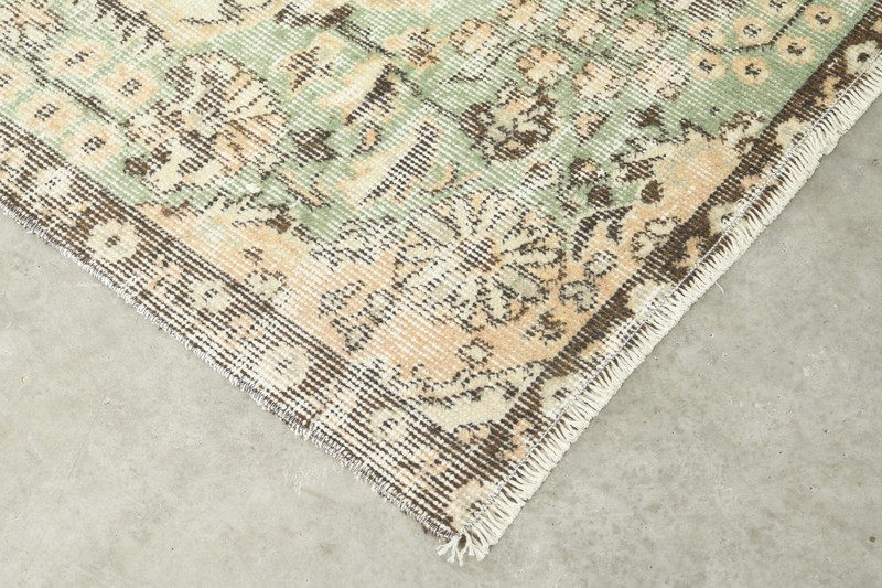 5x8 Turkish Area Rug Hand-Knotted Vintage Neutral Wool Rug Oushak Carpet,173 gallery