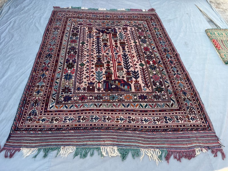 7x9 Vintage Afghan Baluchi Rug, Handknotted Soft Wool Tribal oriental Floor Rug gallery