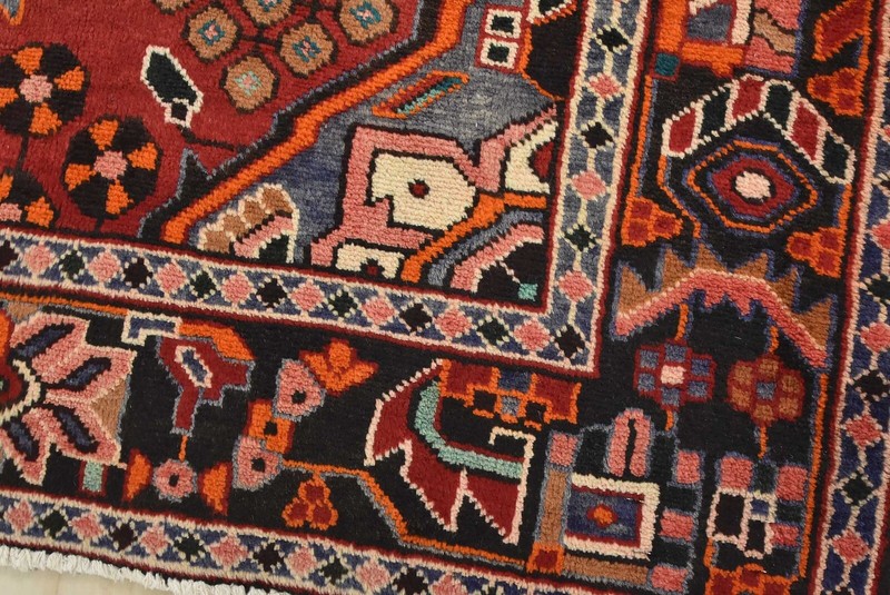 Vintage Tribal Rug 4’10” x 6’9” Ivory Wool Hand-Knotted Oriental Carpet gallery