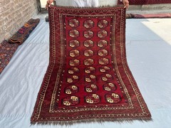 3’8×5’5 ft Antique Turkmen Tekke Rug Handmade Wool Oriental Tribal Rare Carpet