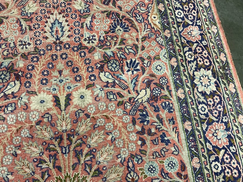 High Quality Silk Rug Wall Hanging Floor Pictorial Birds Silk Rug Carpet 3x5 Ft gallery