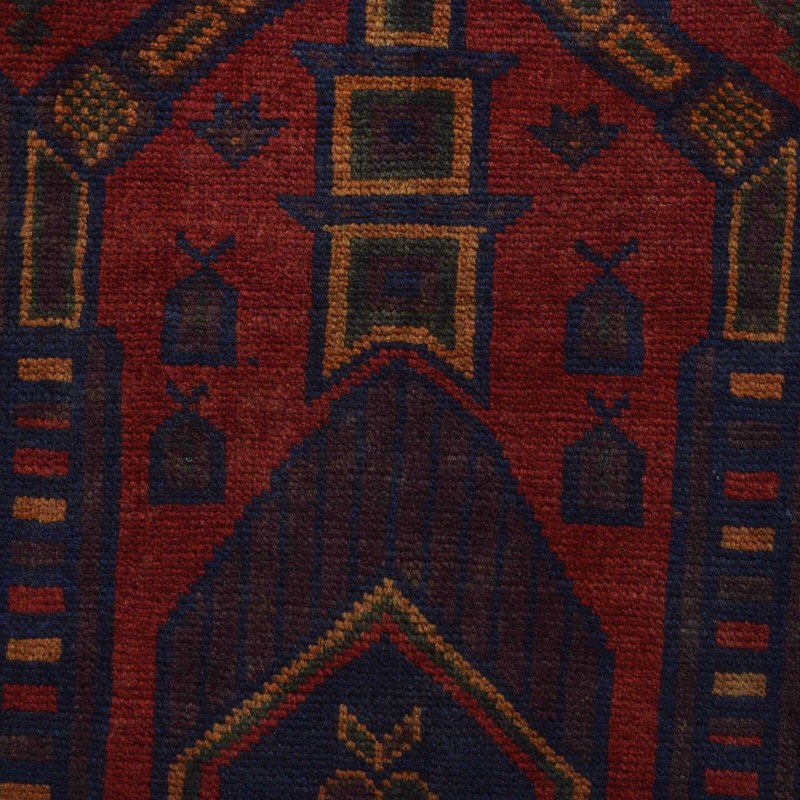 Old Handmade Oriental Woolen Prayer Rug Artisan By Balouch Rug 2'11x4'0ft P29281 gallery