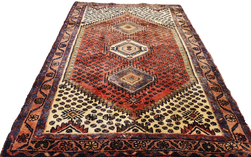 4'9"x3'4" ANTIQUE HAND KNOTTED PERSAN CAUCASIAN KAZAK SERAPE TRIBAL WOOL RUG gallery