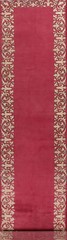 Vintage Bordered Fuchsia/ Ivory 16 ft. Runner Rug 3×16 Handmade Wool for Hallway