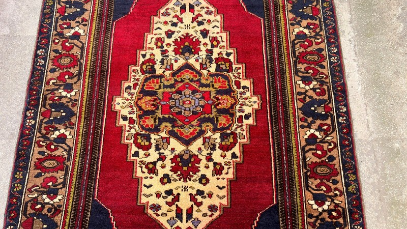 4'4'' X 7'7'' Vintage Carpet Natural Village Rug Handmade Rug.SKU:T1743 gallery