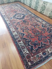 Antique Heriz Runner Rug Floral Tebris Rug Antique Long Rug Kitchen Oriental Rug