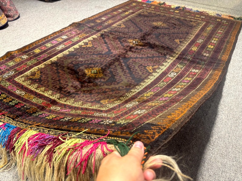 Fine Afghan Vintage Tribal Baluchi Rug 4x6 ft Hand Knotted Antique Oriental Rug gallery