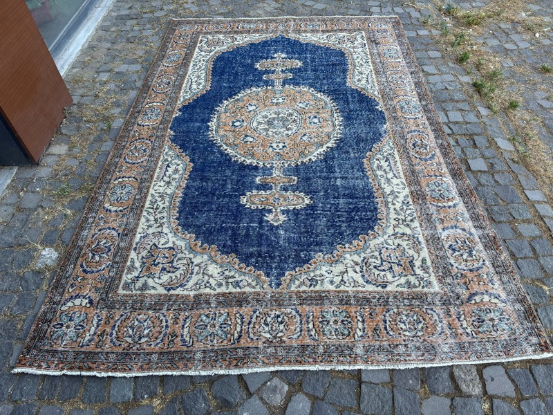 VINTAGE LARGE RUG, HANDMADE WOOL RUG, BOHEMIAN RUG, CARPET | 6,8 x 10,2 ft gallery