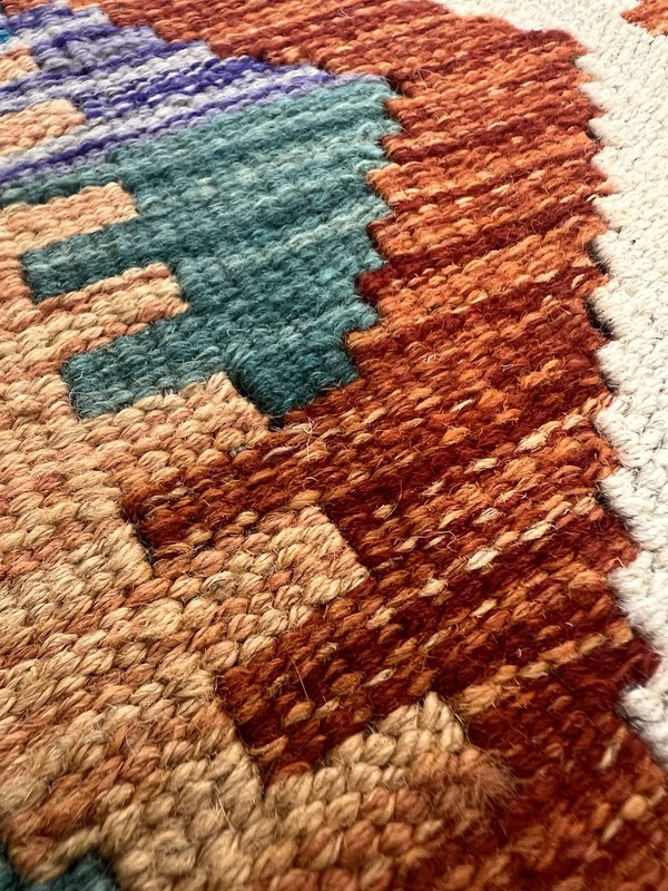 Handmade Kilim Runner wool natural colours Afghan Traditional 201cmx74cm gallery