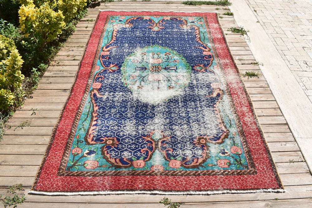 Turkish Rug 5x8 Handwoven Oushak Rug 161x269cm Natural Wool Carpet Muted Rug