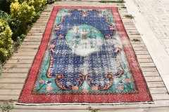 Turkish Rug 5×8 Handwoven Oushak Rug 161x269cm Natural Wool Carpet Muted Rug