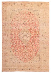 Vintage Coral Traditional 9’2″ x 13’9″ Hand-Knotted Oriental Wool Area Rug