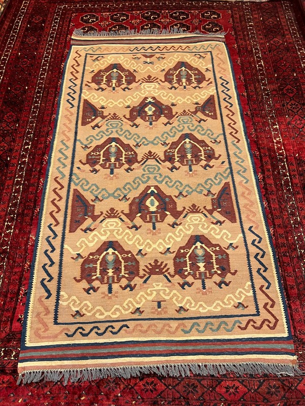 COLLECTORS' ITEM Stunning Super Fine Flat Caucasian Shirvan Flat Weave Kilim gallery