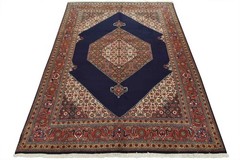 Tabrizi Rug 9’10” x 12’9” Blue Wool Vintage Traditional Hand-Knotted Carpet