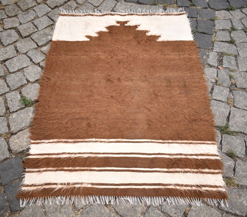 Turkish Mohair Rug 31'' x 42'' Vintage Rug Anatolian Rug Oriental Kilim NO DYE