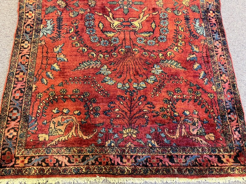 SAROUCK 1920 ANTIQUE HAND KNOTTED WOOL ORIENTAL RUG gallery