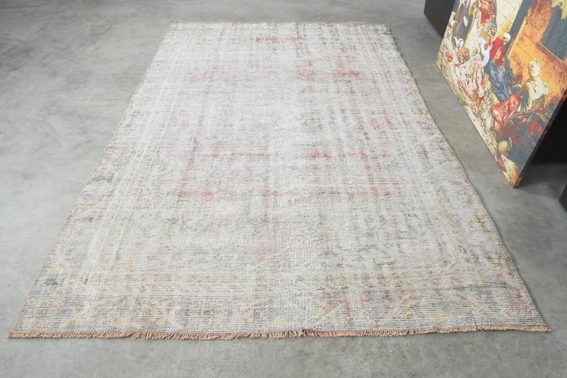 turkish rug 5x9 ft, hand-knotted vintage area rug, muted oushak rug,91 gallery