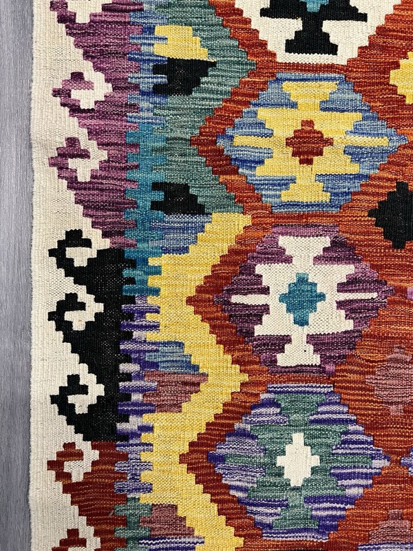 Vintage Kilim Traditional Hand Made Oriental Wool Kilim 5ft10inx3ft 174cmx129cm gallery