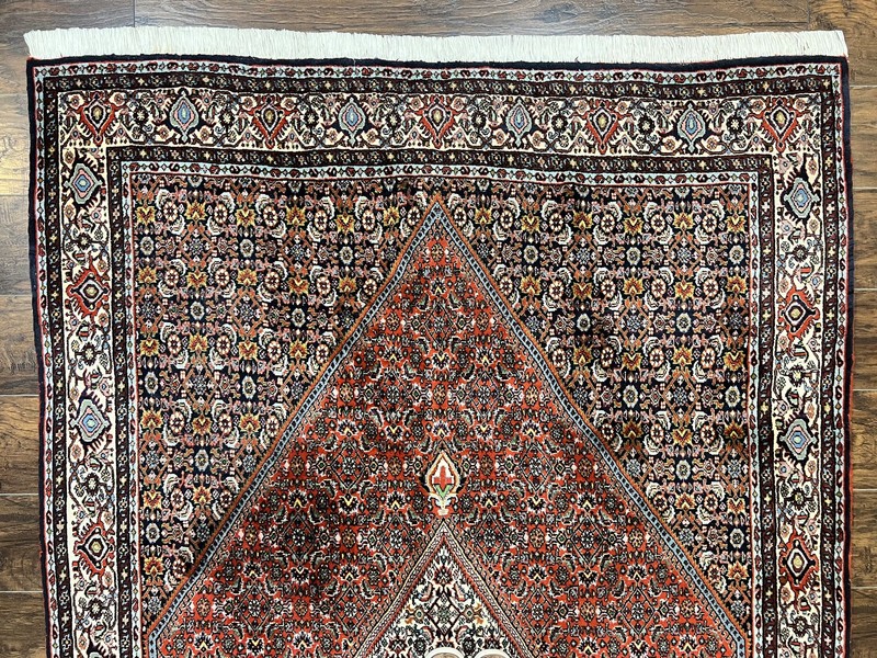 Oriental Rug 5x10 Wool Handmade Vintage Bidjar Carpet Mahi Herati Pattern gallery