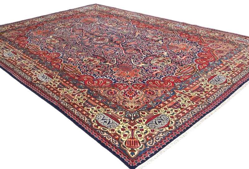 One-of-a-Kind 9X13 Vintage Oriental Rug Floral Traditional Wool Carpet gallery