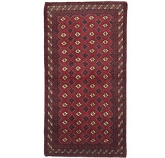 Hand-Knotted 4X7 Vintage Oriental Rug Red Allover Design Entryway Carpet