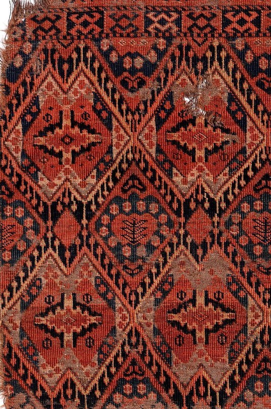 RARE ANTIQUE TURKOMAN ERSARI CHUVAL FRAGMENT gallery