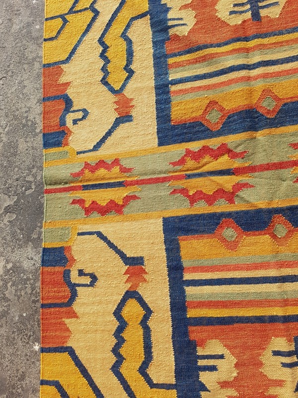 Vintage Traditional Handmade Beautiful Turkish Kilim Floor Rug Carpet 212x157 cm gallery