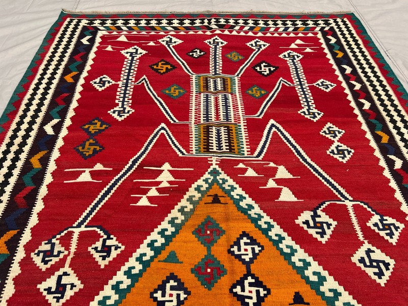 5x10COLLECTORS' ITEM Vintage Beautiful Natural Vegetable Dye Fine Woven Kazak Ru gallery