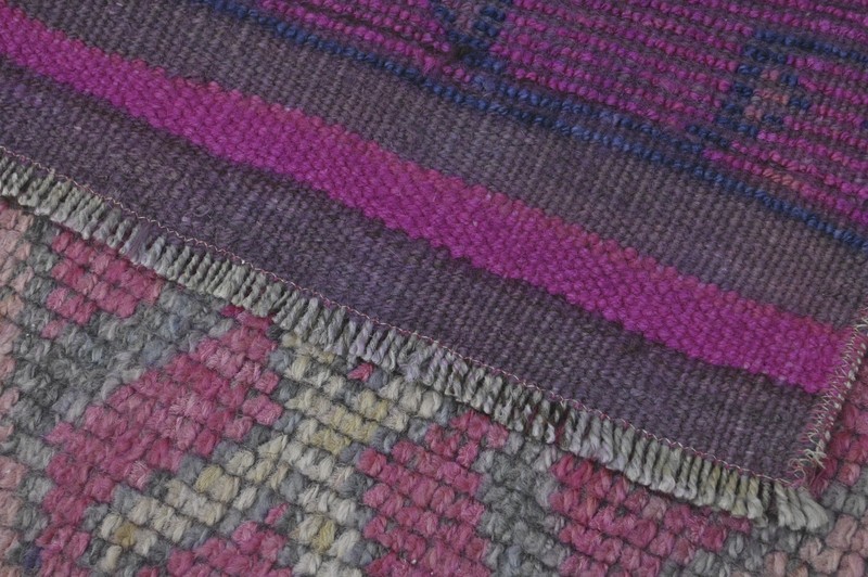 Vintage Turkish Runner Rug 3x13ft PINK Handmade Anatolian Oushak Hallway Wool gallery