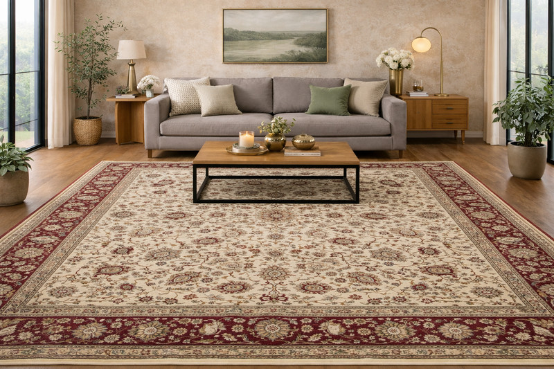 Hand-Knotted Semi-Antique Floral Oriental Rug Cream Home Decor Carpet 9X11'6 ft gallery