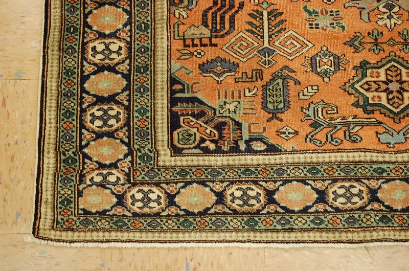 OLD,ANTIQUE CAUCASIAN UNUSUAL ANIMAL DESIGN KAZAK,SHIRVAN STYLE RUG 4'6" X 6'3" gallery