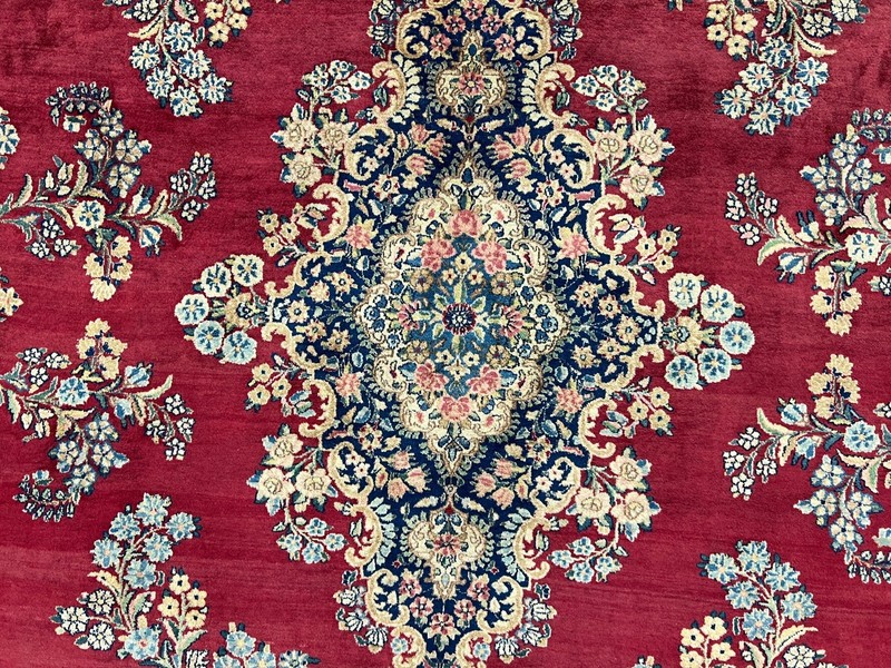 Vintage Lavar Kirman Hand Knotted Wool Oriental Area Rug Carpet 10x14 Red gallery