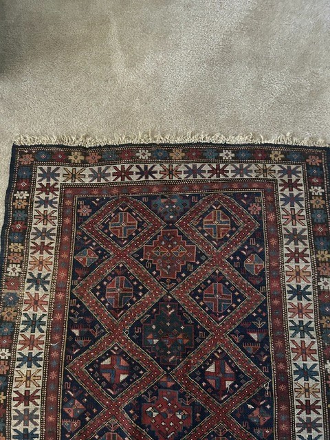 ANTIQUES CAUUCASIAN SHIRVAN RUG HAND-NOTTED WOOL, NATURAL DYES/C 1860-1899/SALE gallery