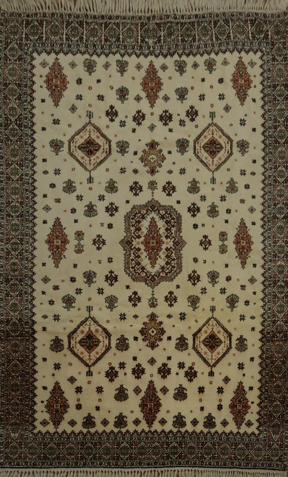Traditional Moroccan Area Rug 7x10 Hand-knotted Wool with Ornate Floral Design gallery