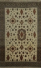 Traditional Moroccan Area Rug 7×10 Hand-knotted Wool with Ornate Floral Design