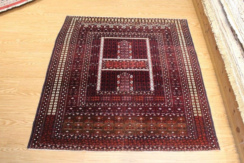 SILK & WOOL 5X6 FT. _ANTIQUE_TRIBAL_RUG_Tekke Turkmen Hatchli TORKMAN gallery