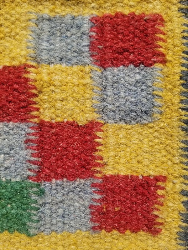 Distressed Vintage Handmade Traditional Geometric Multicolor Kilim Rug 6.2x4.6ft gallery