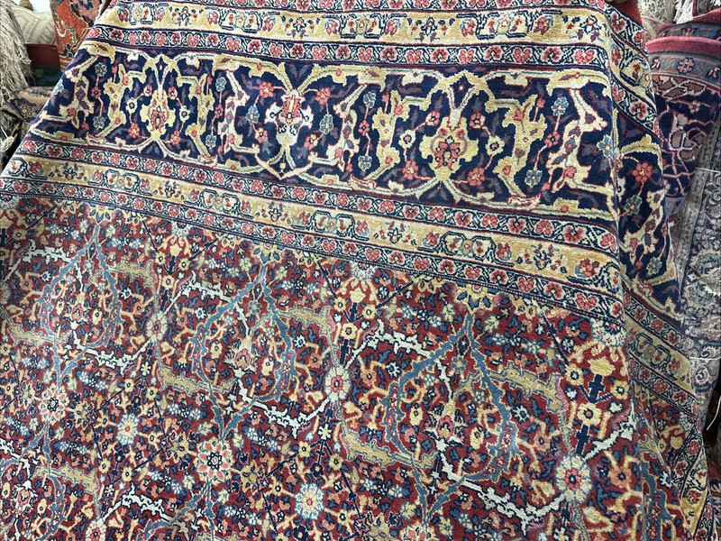Auth: Antique Rug Mystical Art Wool Collectible UNQUE Red 9x12 NR gallery
